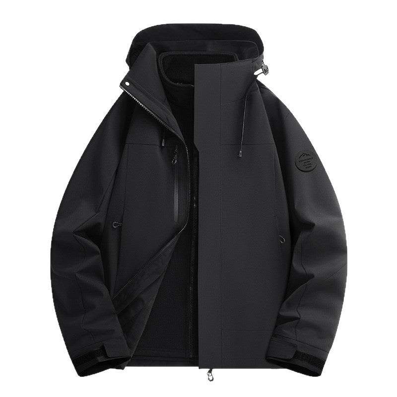 Unisex Wasserabweisende Softshelljacke mit Fleece-Innenfutter und Verstellbarer Kapuze Drune