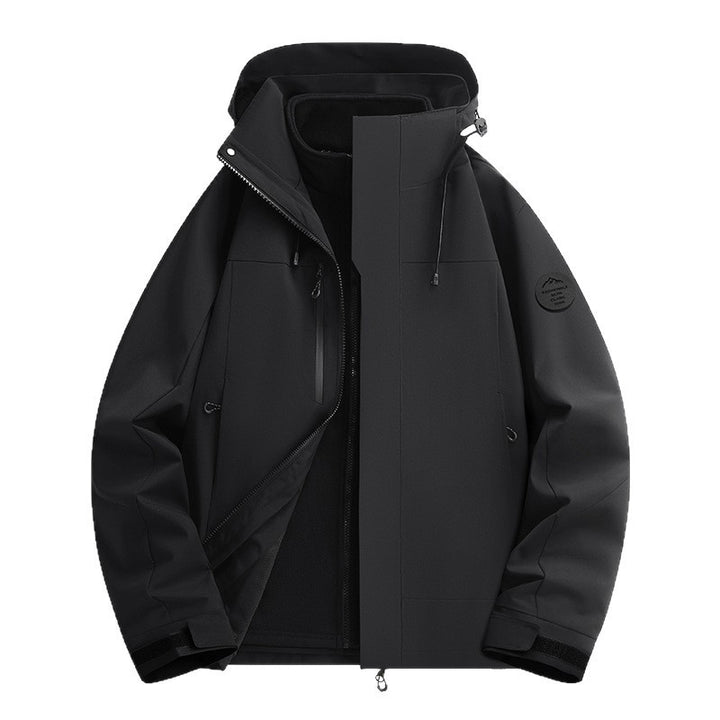 Unisex Wasserabweisende Softshelljacke mit Fleece-Innenfutter und Verstellbarer Kapuze Drune
