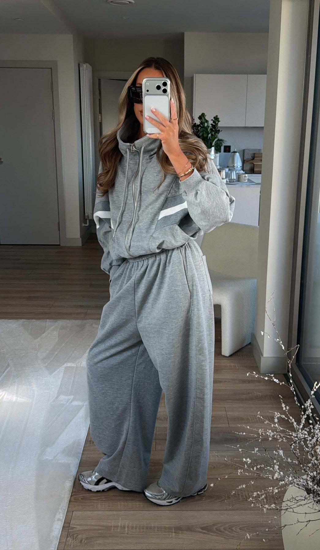 Damen Sportliche Loungewear mit weitem Schnitt und Kapuze Drune