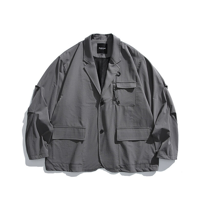 Herren Oversized Utility-Sakko mit multifunktionalen Taschen Drune