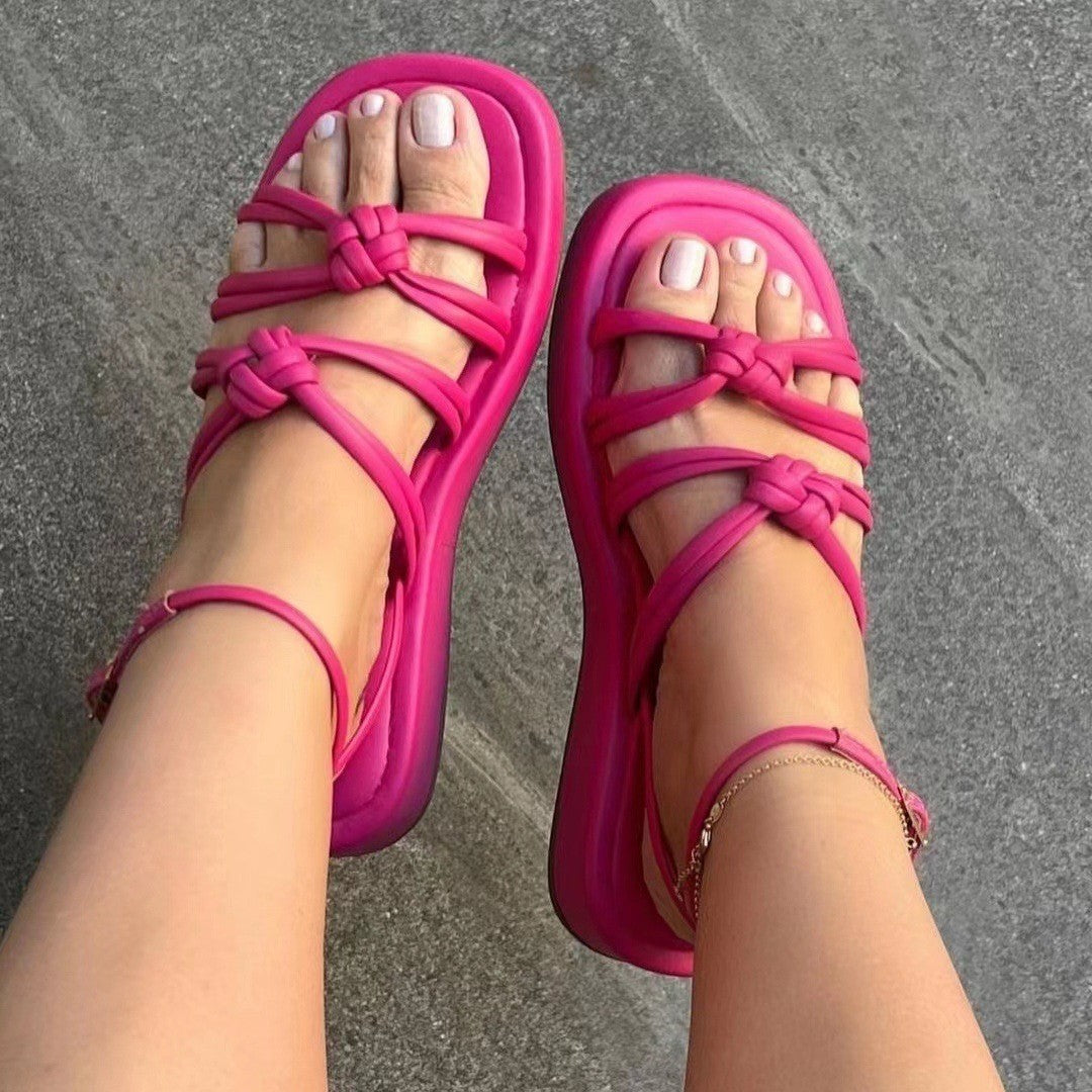 Damen Sandalen mit innovativem Knoten-Design und rutschfester Sohle Drune