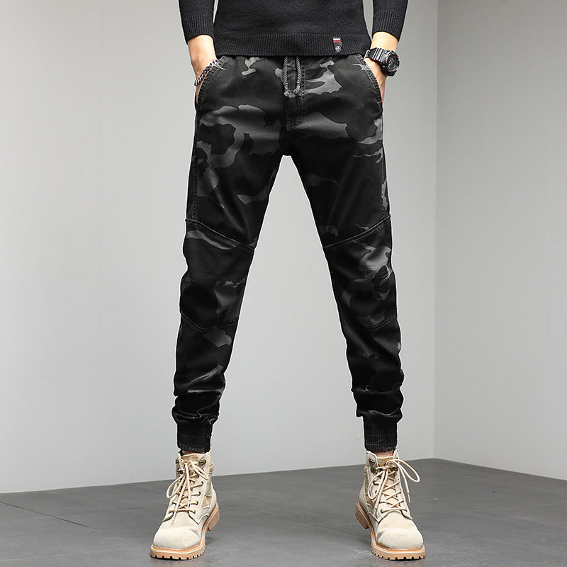 Herren Cargojogger mit Camouflage‑Muster, ergonomischen Kniepaneelen und elastischem Tunnelzugbund Drune