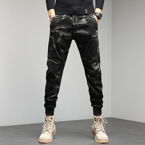 Herren Cargojogger mit Camouflage‑Muster, ergonomischen Kniepaneelen und elastischem Tunnelzugbund Drune