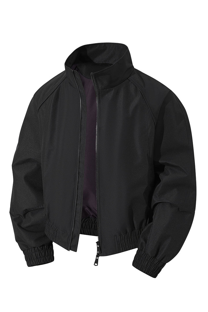 Herren leichter Windblouson mit hochgeschlossenem Kragen, zweiwege-reißverschluss und elastischem Kordelbund Drune