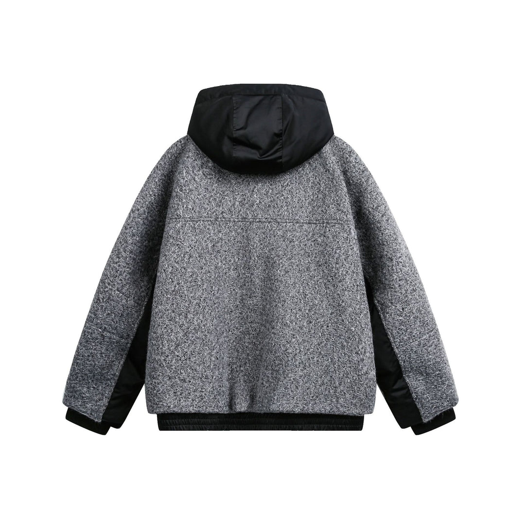 Damen Oversize Wollmix Bomberjacke mit gesteppter Kapuze Drune
