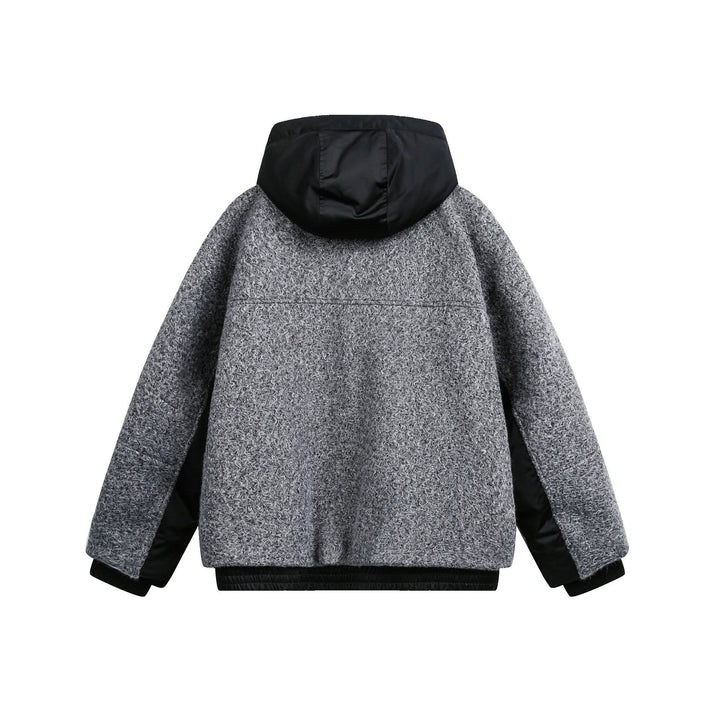 Damen Oversize Wollmix Bomberjacke mit gesteppter Kapuze Drune