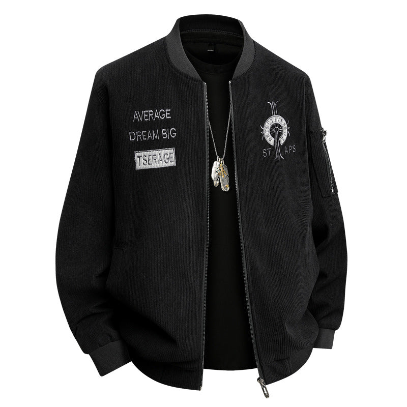 Herren Modische Bomberjacke mit Stickerei Drune