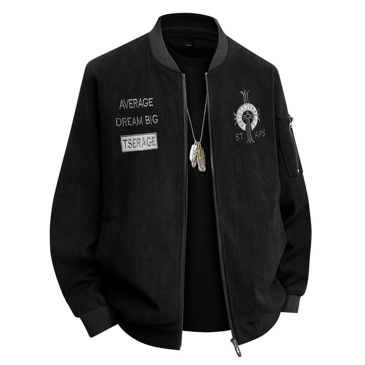 Herren Modische Bomberjacke mit Stickerei Drune
