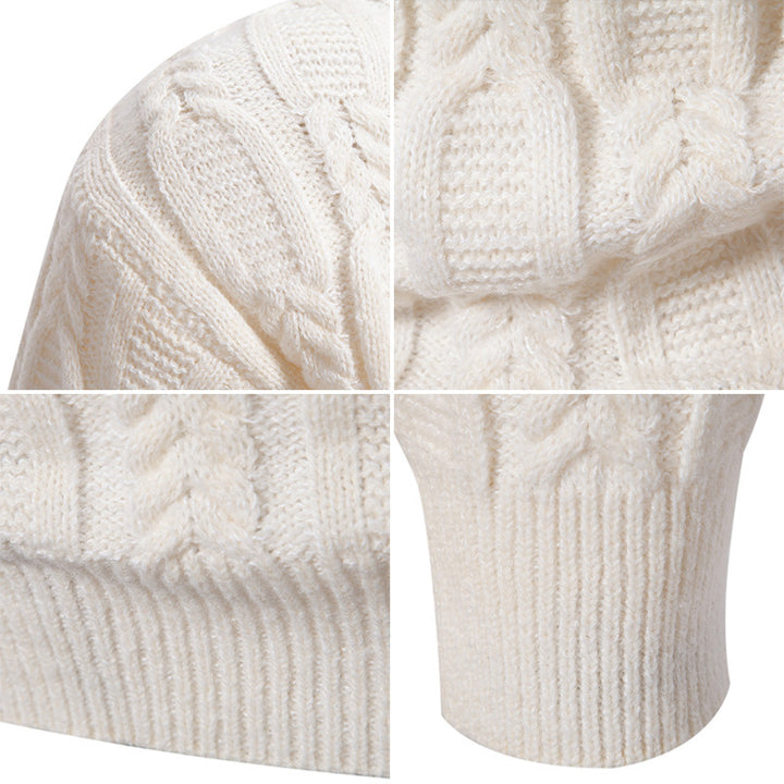 Herren modischer Rollkragenpullover mit strukturiertem Zopfmuster Drune