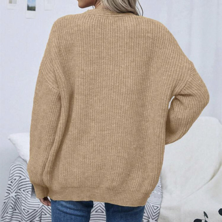 Damen Offener Oversize-Strickcardigan mit Raglanärmeln und feiner Rippenstruktur Drune