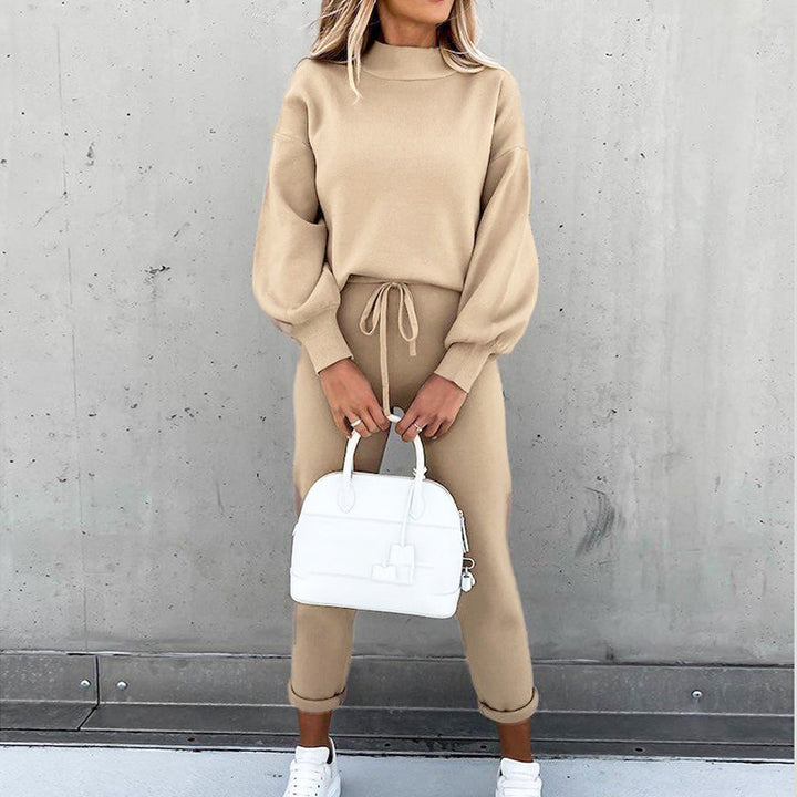 Damen Freizeitleggings mit hoch gezogenem Taillenbund und lässigem Sweater Drune