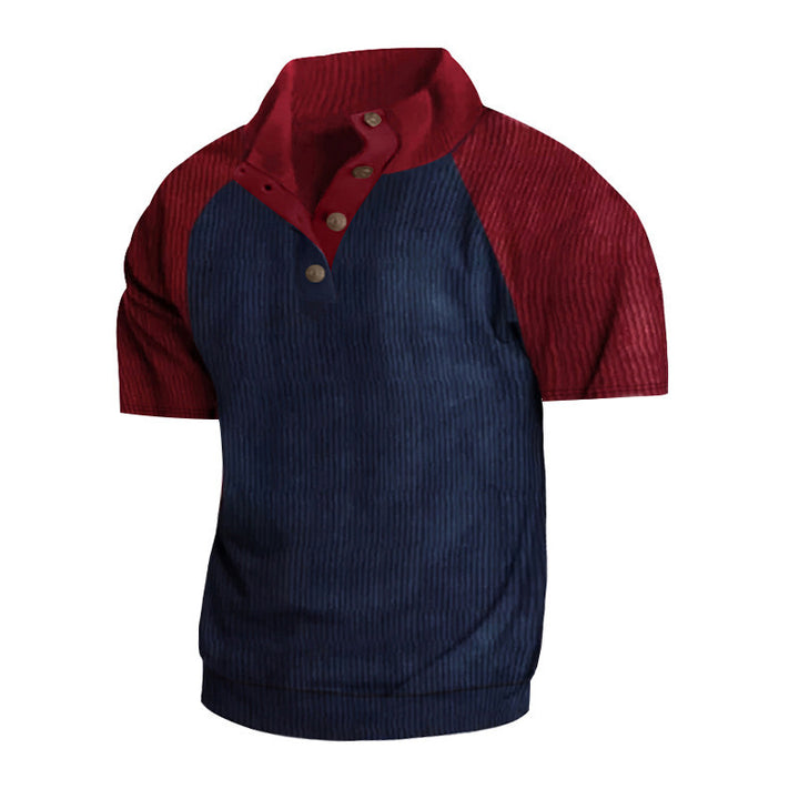 Herren nan Lagenlook-Oberteil mit Velours-Latz und kurzärmeliger Baumwoll-Einlage Drune