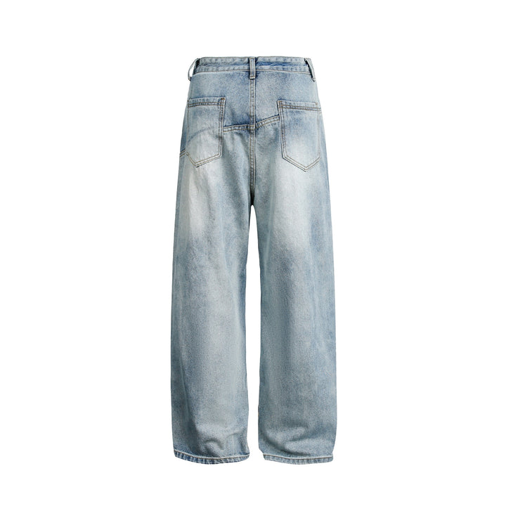Damen Weite High‑Waist Jeans im Carpenter‑Style mit aufgesetzten Fronttaschen Drune