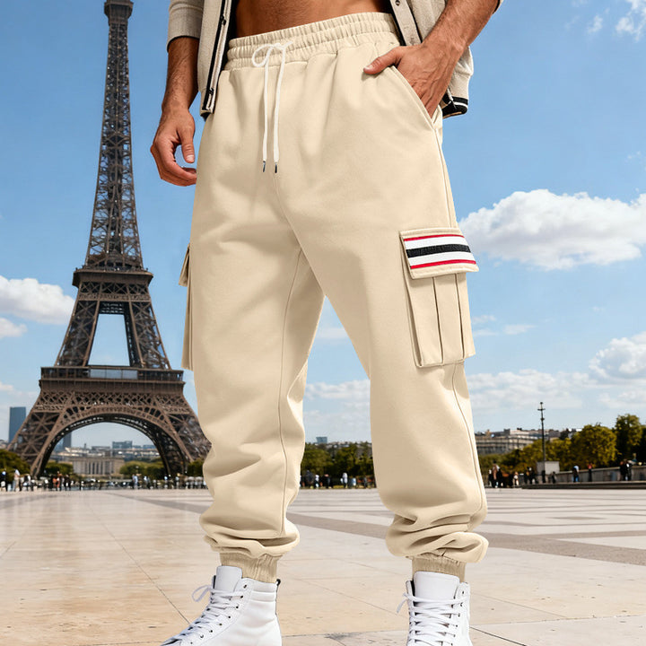 Herren Cargo-Joggerhose mit aufgesetzten Klappentaschen und elastischem Bündchen Drune