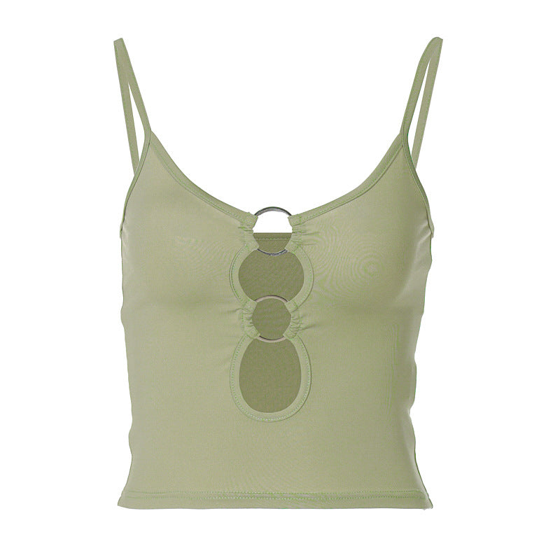 Damen Crop-Top mit dekorativen Cut-Outs Drune