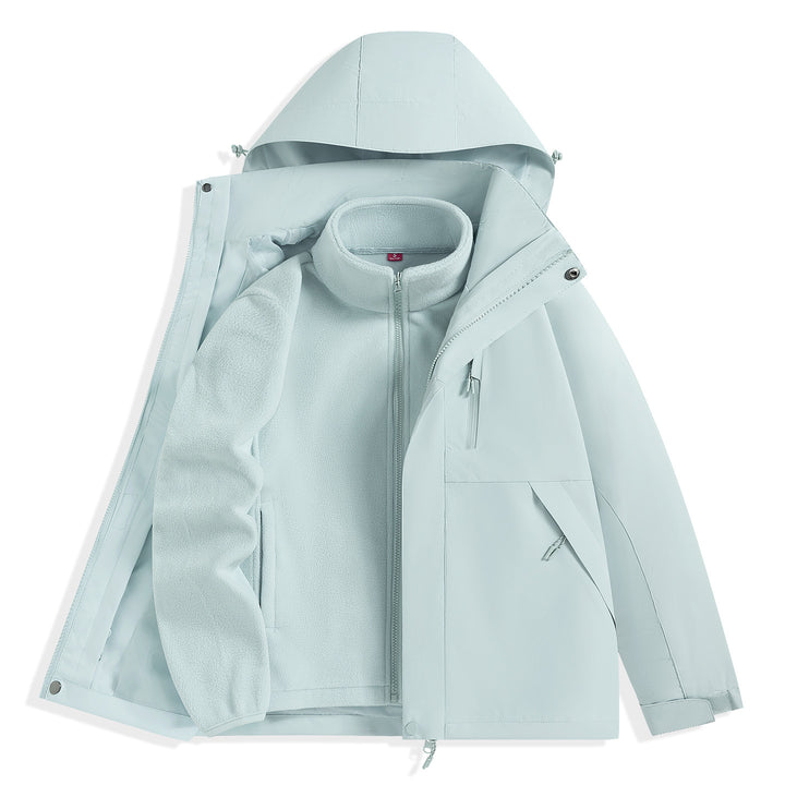 Herren zweilagiger Outdoorparka mit herausnehmbarer Fleece-Innenjacke und Kapuze Drune