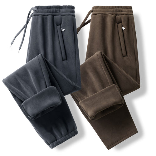 Herren Thermo-Fleece-Jogginghose mit angerauter Innenseite und Kordelbund Drune