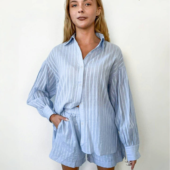 Damen lässiges Hemd und Shorts Set Drune