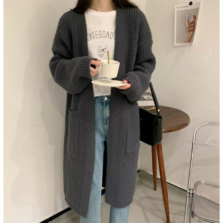 Damen Übergröße Strickcardigan mit lässigem Schnitt und Taschen Drune