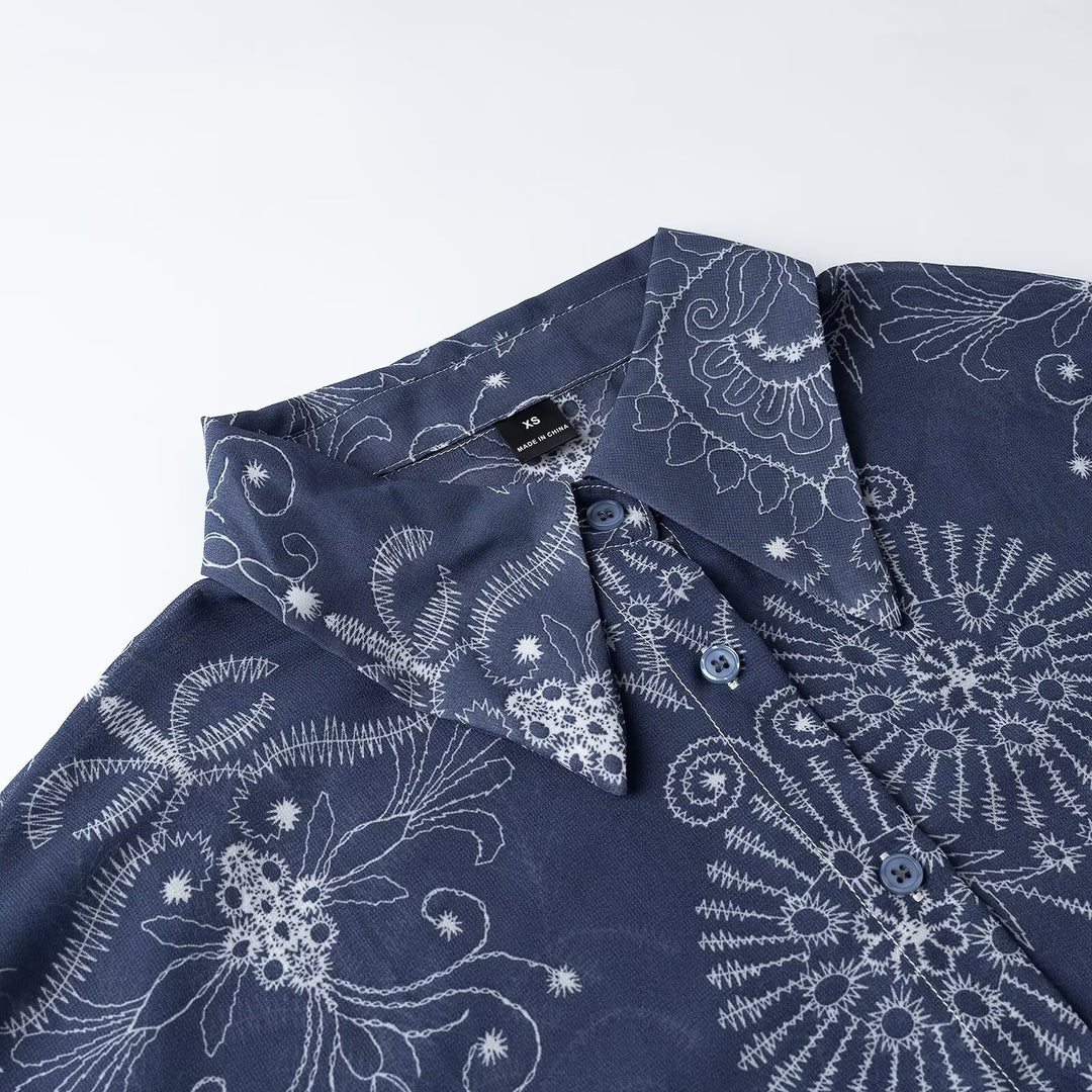Damen Oversize-Buttonbluse mit Ballonärmeln und großem Hemdkragen Drune