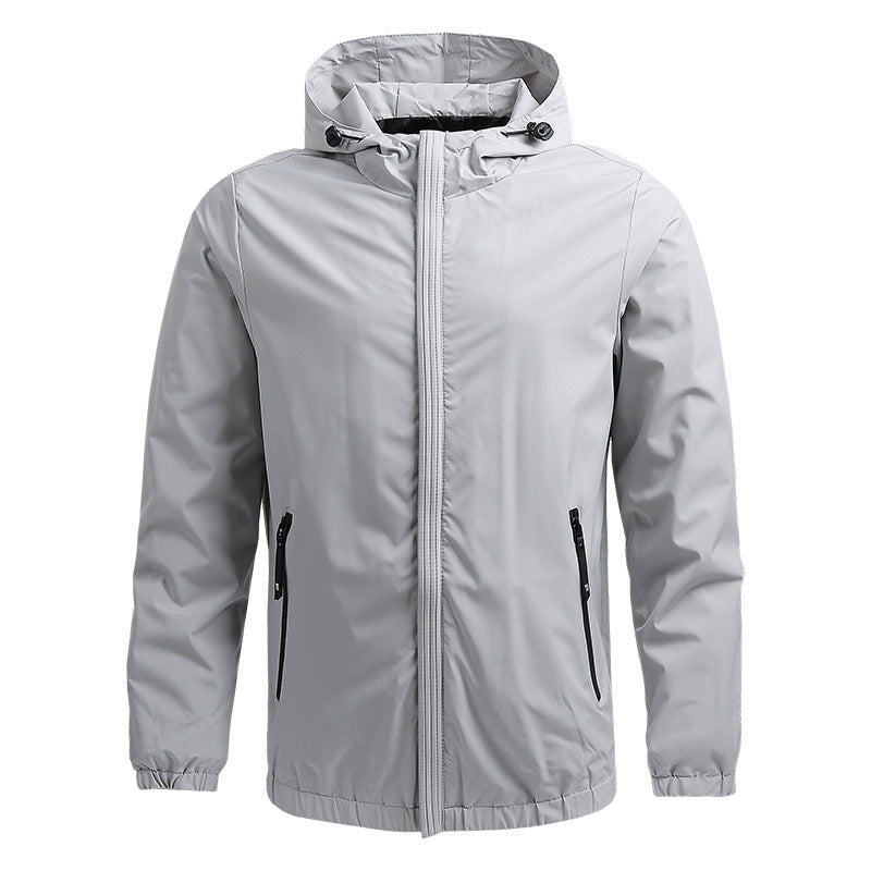 Herren Ultraleichte Kapuzen‑Softshelljacke mit winddichter Membran und verdecktem Reißverschluss Drune