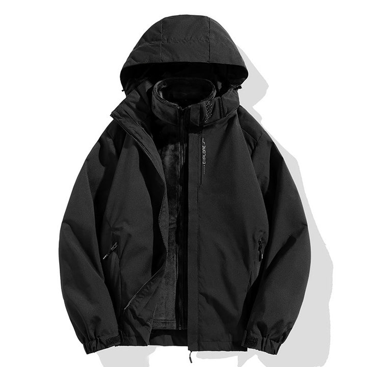 Herren zweiteilige Winterjacke mit abnehmbarer Fleece-Innenjacke wasserdicht winddicht Drune
