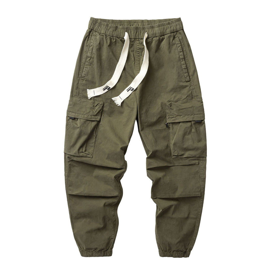 Herren Funktionelle Cargo-Joggerhose aus Baumwoll-Twill mit elastischem Tunnelzugbund und Klapp‑Utility‑Taschen Drune