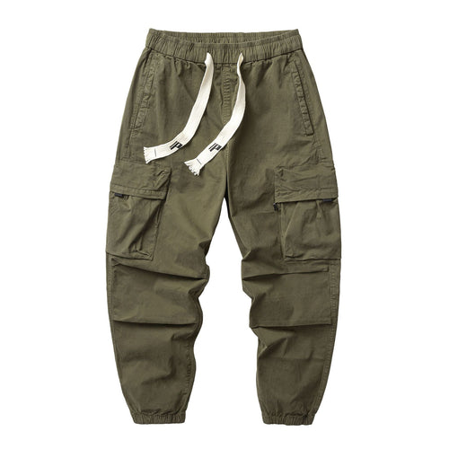 Herren Funktionelle Cargo-Joggerhose aus Baumwoll-Twill mit elastischem Tunnelzugbund und Klapp‑Utility‑Taschen Drune