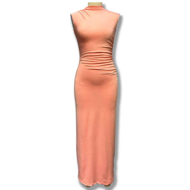 Damen Elegantes figurbetontes Midi-Kleid mit asymmetrischem Saum Drune