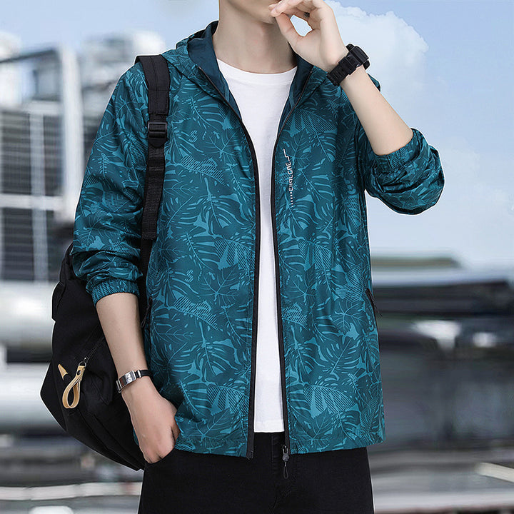 Herren Leichte Outdoorjacke mit floralem Design Drune