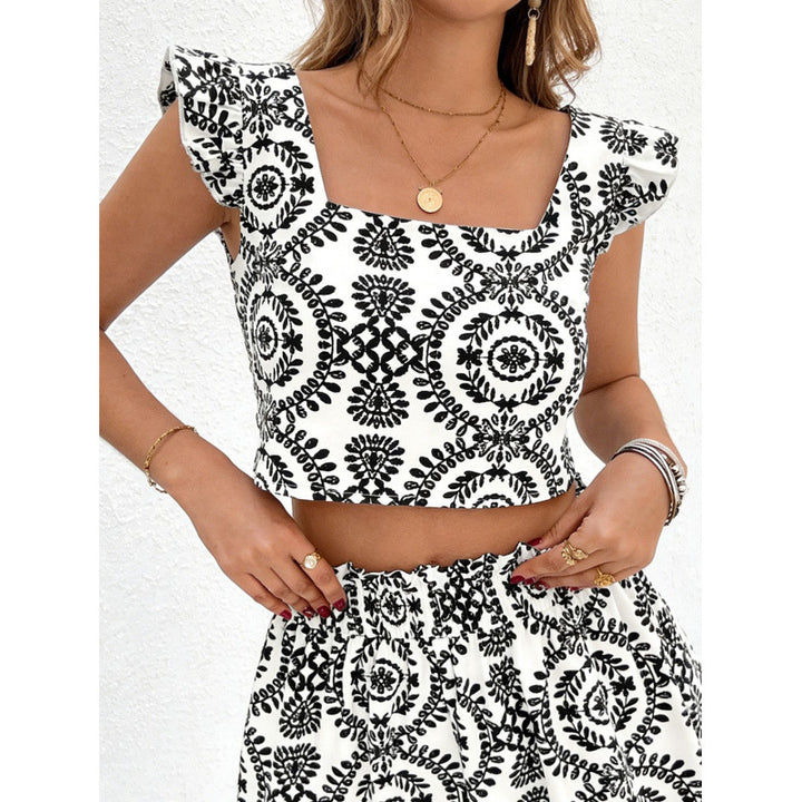 Damen Zweiteiliges Set mit cropped Top und kurzen Rock Drune