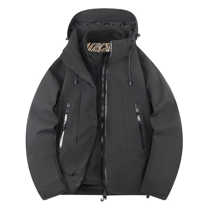 Herren zweilagige Softshell‑Outdoorjacke mit herausnehmbarem Fleece‑Innenlayer, wind‑ und wasserabweisend Drune
