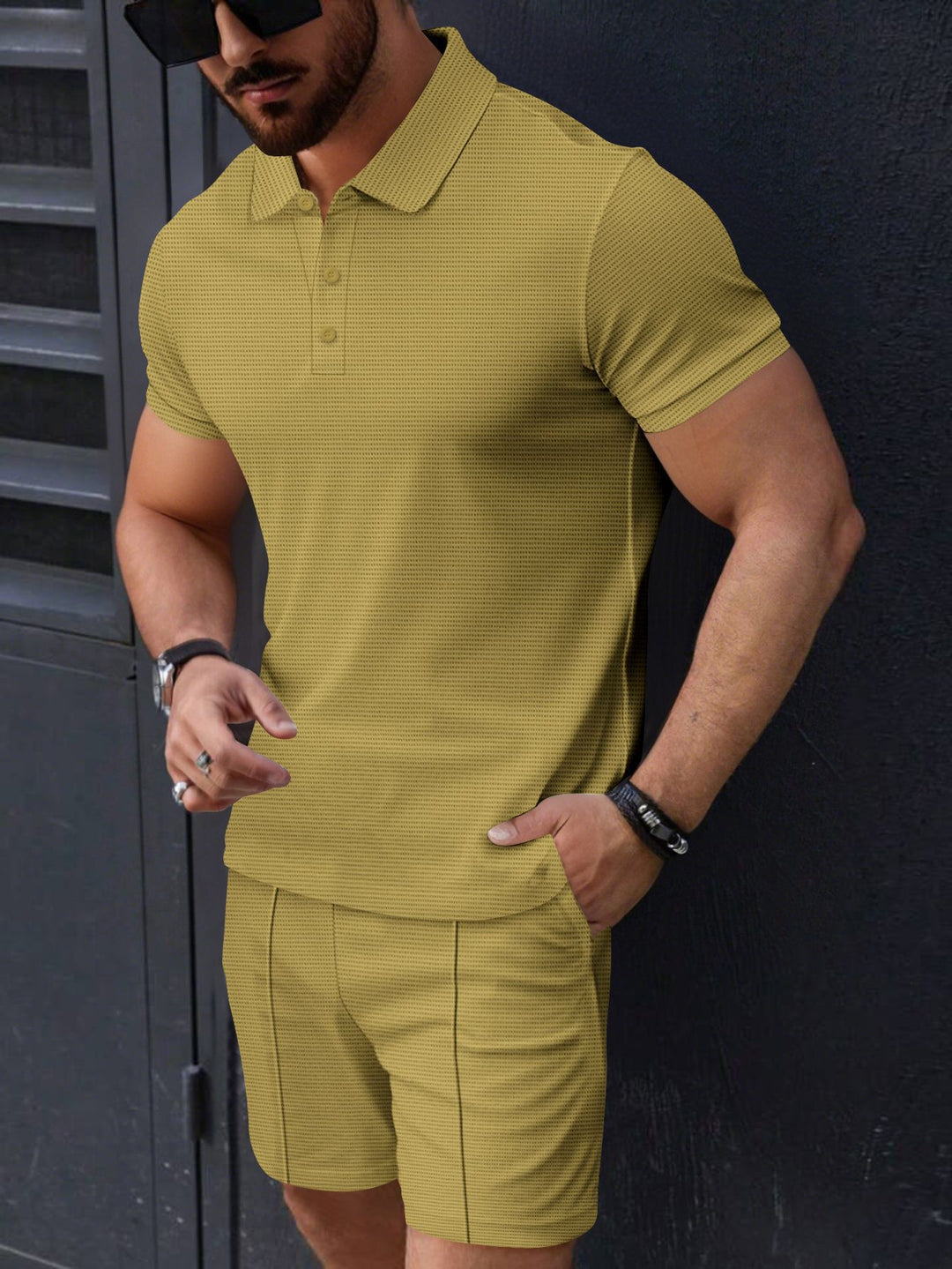 Herren Poloshirt und Shorts Set Drune