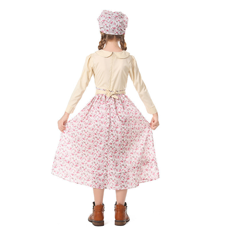 Mädchen Bauernhauskleid mit floralen Details Drune