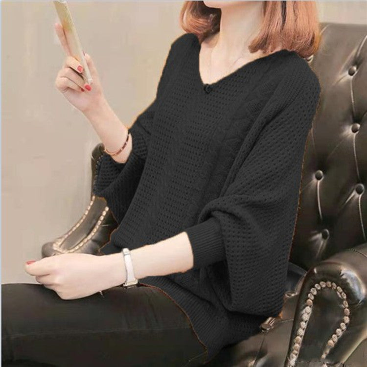 Damen Strickpullover mit V-Ausschnitt und luftiger Struktur Drune