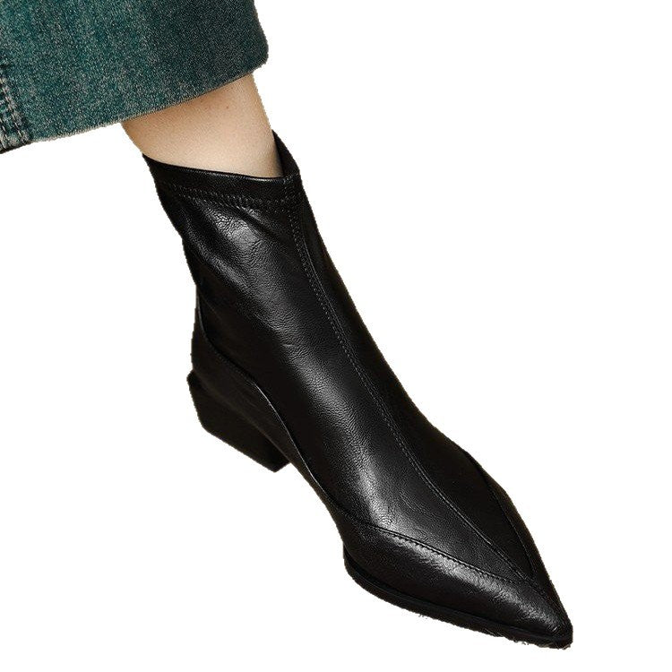 Damen Elegante spitze Stiefeletten Drune