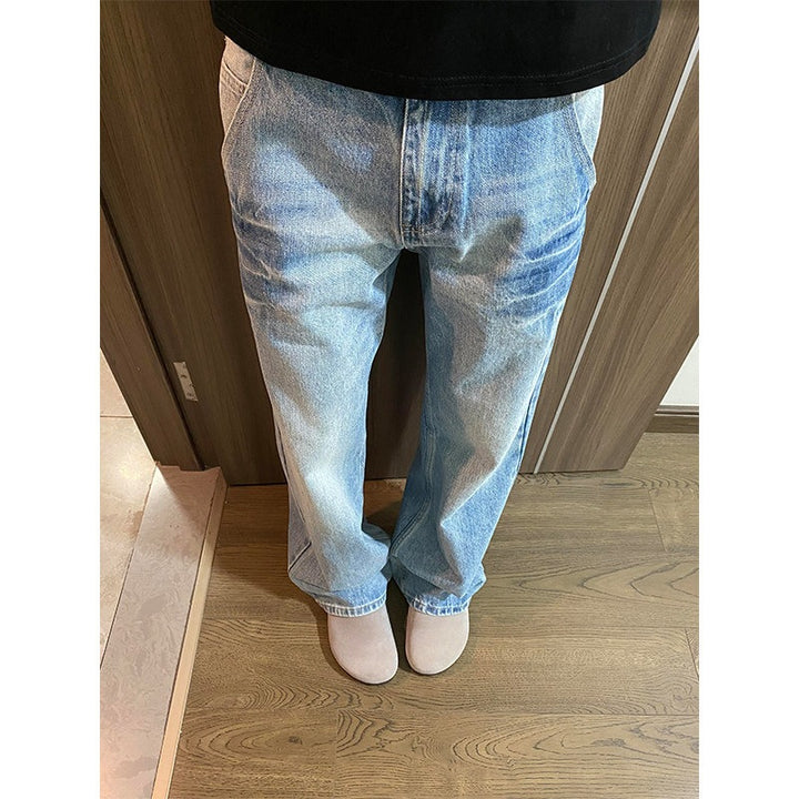 Herren Lässige Weitgeschnittene Denim-Jeans Drune