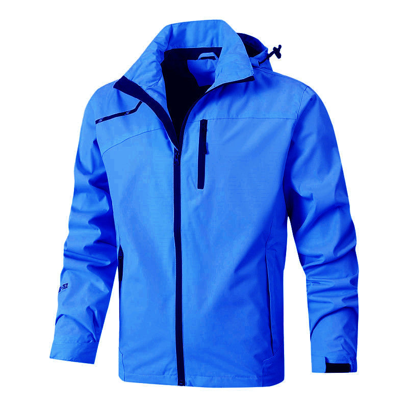 Herren Atmungsaktive wasserdichte Softshelljacke mit nahtversiegelter Membran und verstaubarer Kapuze Drune