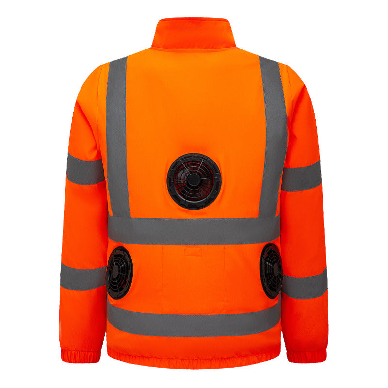 Unisex nan hochsichtbare Warnjacke mit reflektierenden Streifen und multifunktionalen Außentaschen Drune