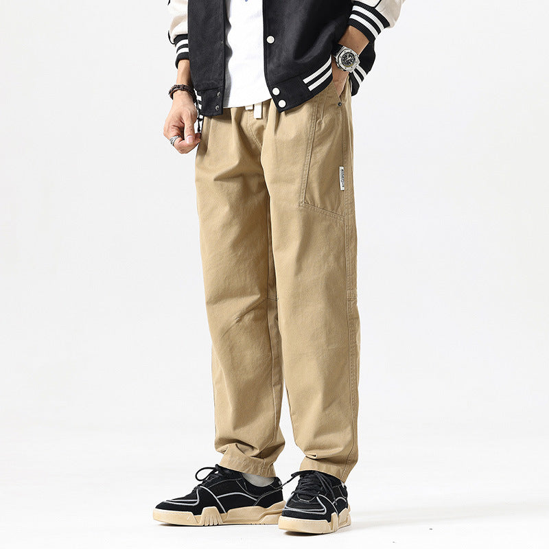 Herren Tapered-Canvas-Jogger mit elastischem Tunnelzugbund, Kniepasse und tiefen Utility-Taschen Drune
