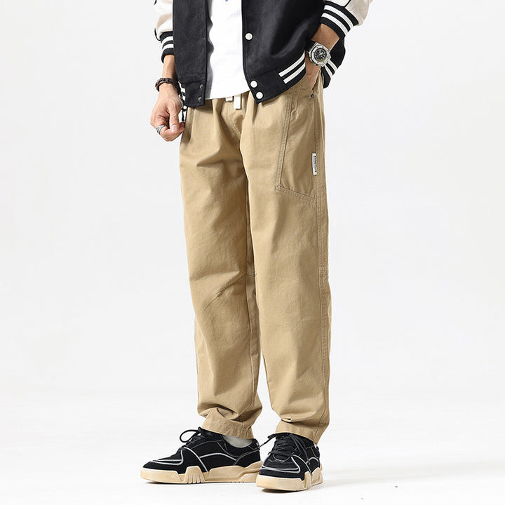 Herren Tapered-Canvas-Jogger mit elastischem Tunnelzugbund, Kniepasse und tiefen Utility-Taschen Drune