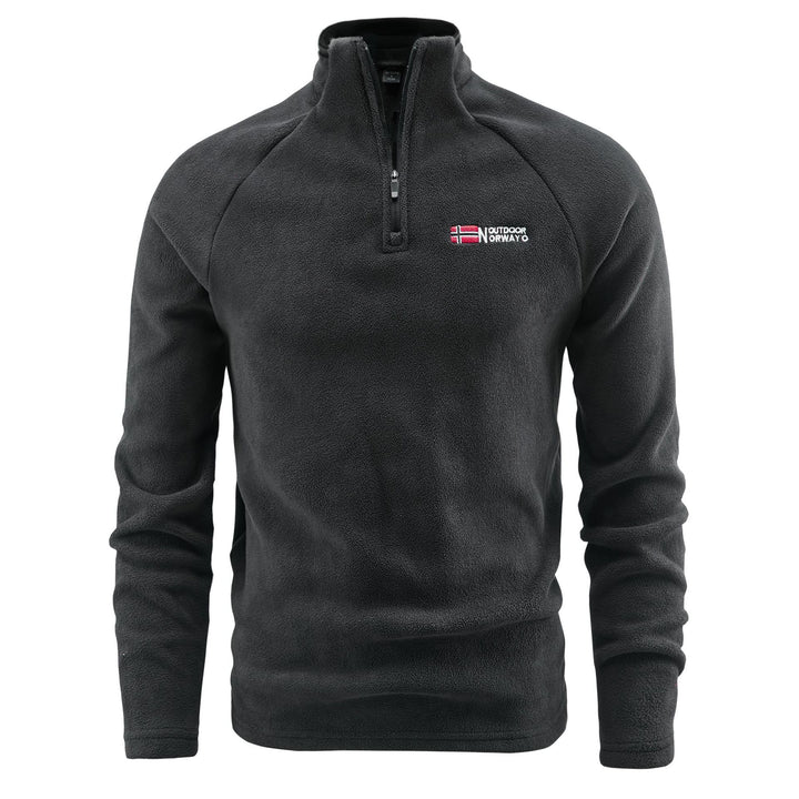 Herren Fleece-Pullover mit halbem Reißverschluss und hohem Stehkragen Drune