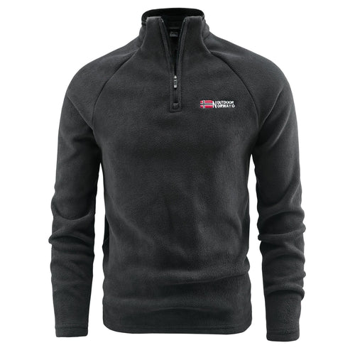 Herren Fleece-Pullover mit halbem Reißverschluss und hohem Stehkragen Drune