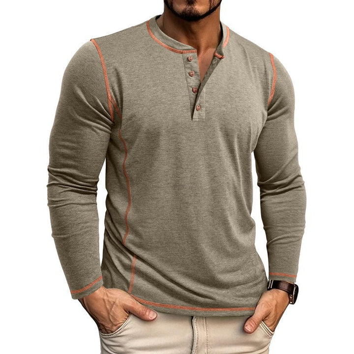Herren Langarmshirt mit Knopfleiste Drune