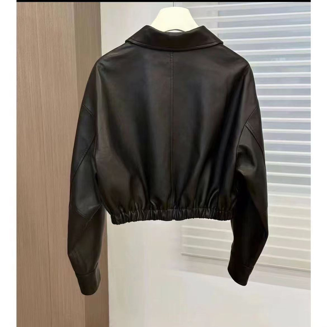 Damen elegante Lederjacke Drune