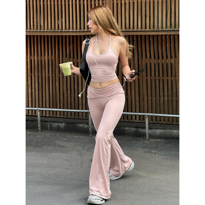 Damen Sportliches Sets mit weit geschnittenen Leggings und trägerlosem Oberteil Drune