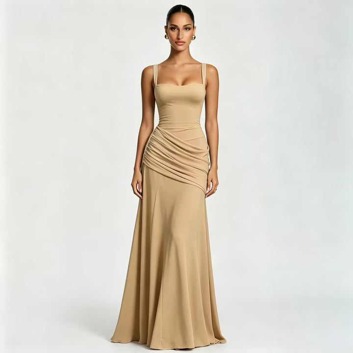 Damen Maxikleid mit innovativem Drapierungseffekt und elegantem Schnitt Drune