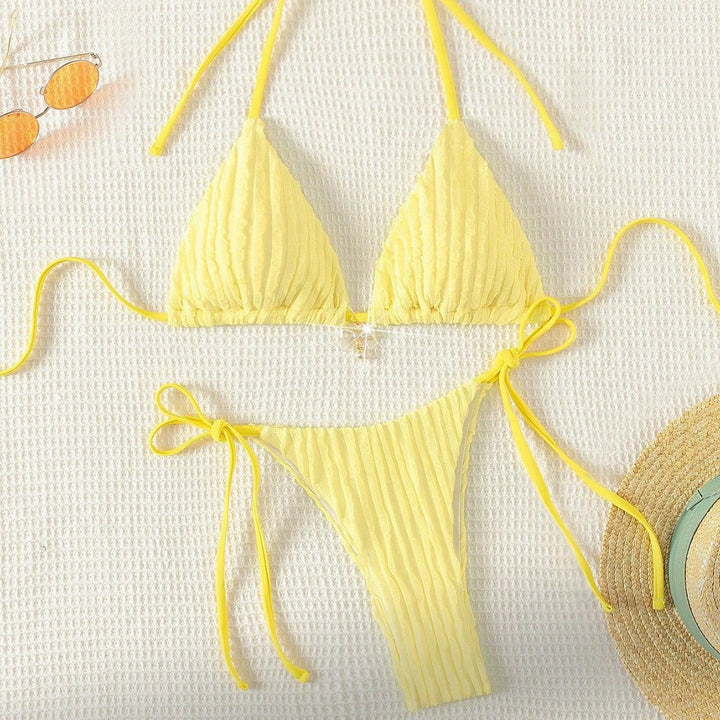 Damen Triangel-Bikini mit strukturierter Rippoptik Drune