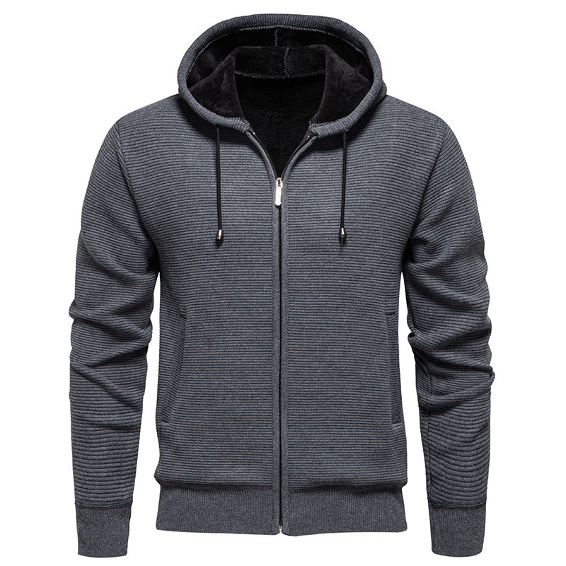 Herren sportliche Fleecejacke mit hohem Kragen und Reißverschluss Drune