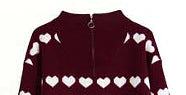 Damen Pullover mit Herzmotiv und kurzem Reißverschluss Drune
